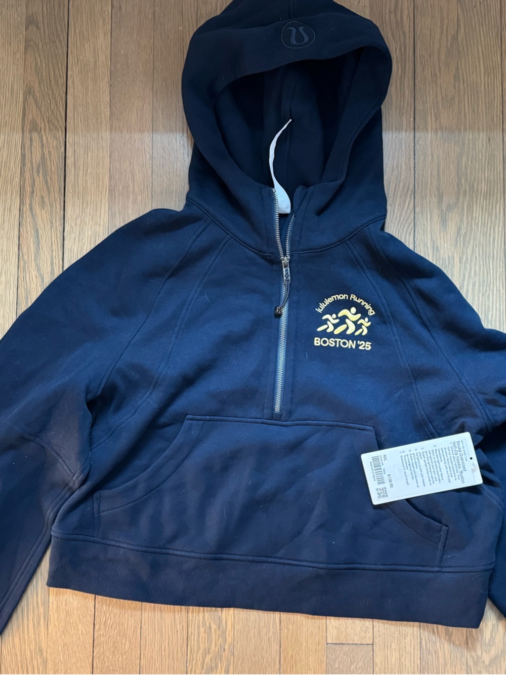 lululemon Navy Scuba Oversized Half-Size Hoodie Boston '25 Embroidery